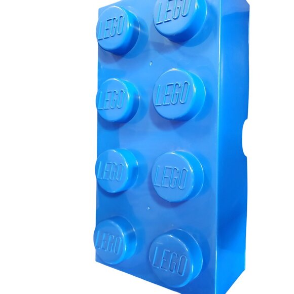 Lego Blue Brick-Shaped Storage Box With 8 Studs & Stackable Design - Picture 1 of 2